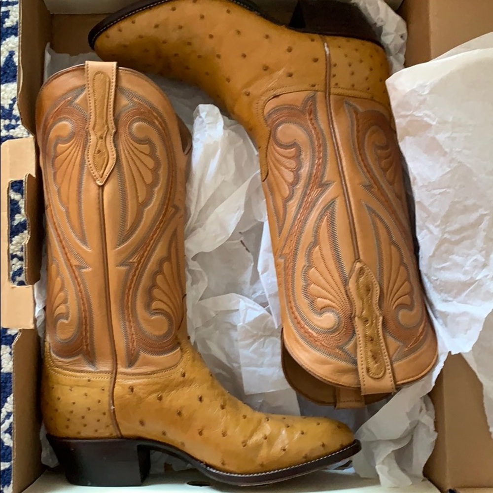 Ostrich Cowboy Boots - Picture 3 of 4